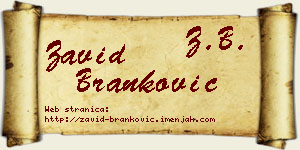 Zavid Branković vizit kartica